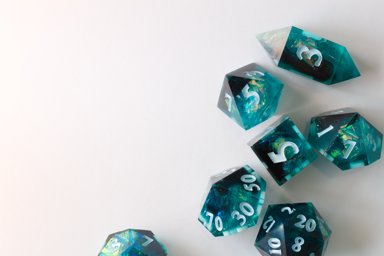 "Arcane Recovery" 7 piece dice set Beacon of Dice