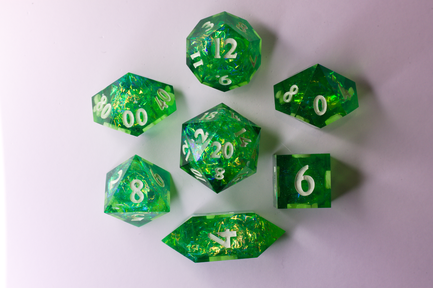 "Hallucinating Forest" 7 piece dice set