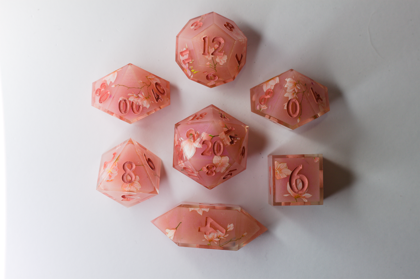 "Blossom" 7 piece dice set