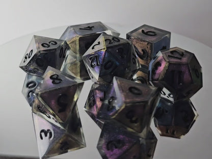 "Aurora Borealis" 7 piece dice set